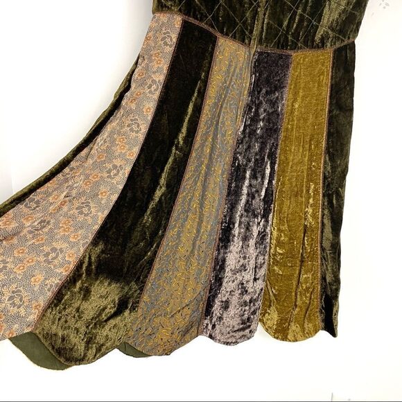 Vintage René Derhy Fairy Grunge Patchwork Velvet Boho Dress - Picture 5 of 15